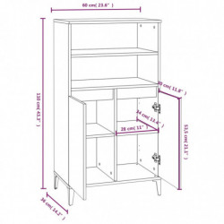 Highboard Räuchereiche 60x36x110 cm Holzwerkstoff