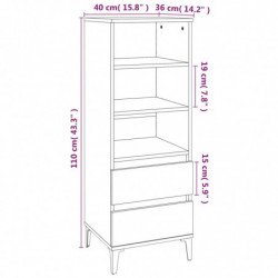 Highboard Sonoma-Eiche 40x36x110 cm Holzwerkstoff