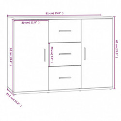 Sideboard Schwarz 91x29,5x65 cm Holzwerkstoff