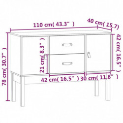 Sideboard Honigbraun 110x40x78 cm Massivholz Kiefer