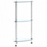 Regal mit 3 Ablagen Transparent 30x30x67 cm Hartglas