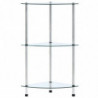 Regal mit 3 Ablagen Transparent 30x30x67 cm Hartglas