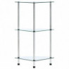 Regal mit 3 Ablagen Transparent 30x30x67 cm Hartglas