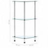 Regal mit 3 Ablagen Transparent 30x30x67 cm Hartglas