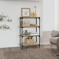 Bücherregal Sonoma-Eiche 60x33x100 cm Holzwerkstoff und Stahl