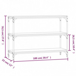 Bücherregal Schwarz 100x33x70,5 cm Holzwerkstoff und Stahl