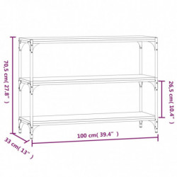 Bücherregal Braun Eiche 100x33x70,5 cm Holzwerkstoff und Stahl