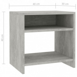 Nachttische 2 Stk. Betongrau 40x30x40 cm Holzwerkstoff