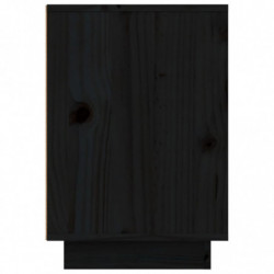 Nachttisch Schwarz 50x34x50 cm Massivholz Kiefer