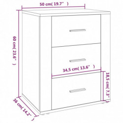 Nachttisch Betongrau 50x36x60 cm Holzwerkstoff