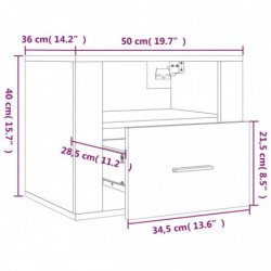 Wand-Nachttisch Grau Sonoma 50x36x40 cm