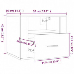 Wand-Nachttisch Braun Eichen-Optik 50x36x40 cm