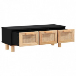 Couchtisch Schwarz 80x40x30 cm Holzwerkstoff Massivholz Kiefer