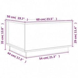 Couchtisch Grau 60x50x35 cm Massivholz Kiefer