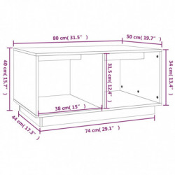 Couchtisch Grau 80x50x40 cm Massivholz Kiefer