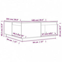 Couchtisch 100x101x40,5 cm Massivholz Kiefer