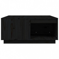 Couchtisch Schwarz 80x81x36,5 cm Massivholz Kiefer