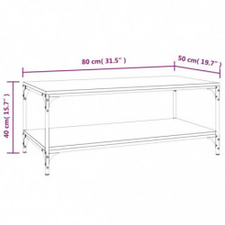 Couchtisch Braun Eichen-Optik 80x50x40 cm Holzwerkstoff