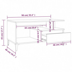 Couchtisch Betongrau 90x49x45 cm Holzwerkstoff