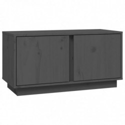 TV-Schrank Grau 80x35x40,5 cm Massivholz Kiefer