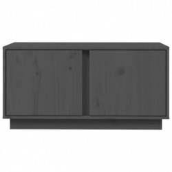 TV-Schrank Grau 80x35x40,5 cm Massivholz Kiefer