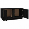 TV-Schrank Schwarz 80x35x40,5 cm Massivholz Kiefer