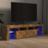TV-Schrank mit LED-Leuchten Räuchereiche 140x36,5x40 cm