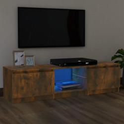TV-Schrank mit LED-Leuchten Räuchereiche 140x40x35,5 cm