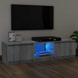 TV-Schrank mit LED-Leuchten Grau Sonoma 140x40x35,5 cm