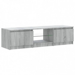 TV-Schrank mit LED-Leuchten Grau Sonoma 140x40x35,5 cm