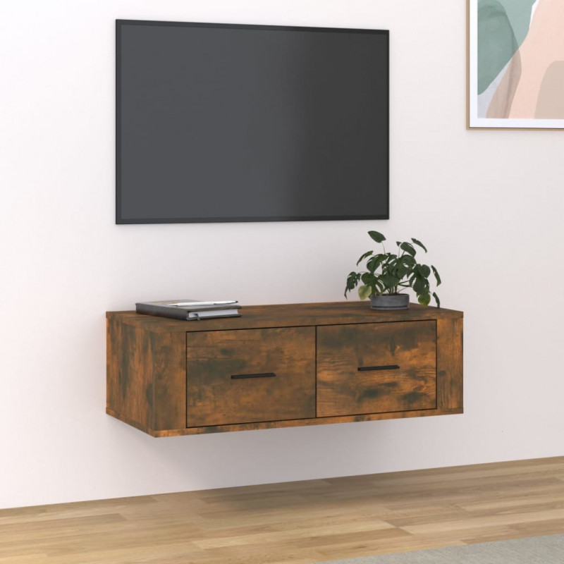 TV-Wandschrank Räuchereiche 80x36x25 cm Holzwerkstoff