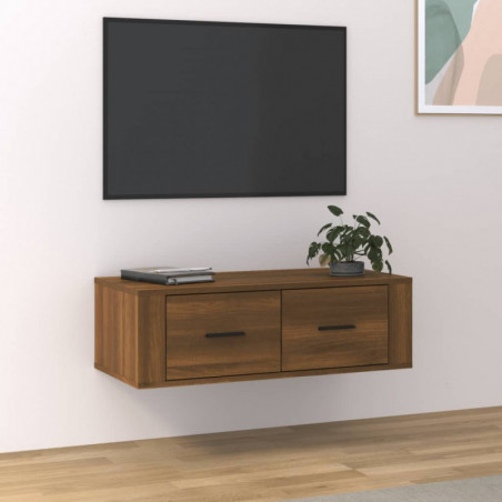 TV-Wandschrank Braun Eichen-Optik 80x36x25 cm Holzwerkstoff