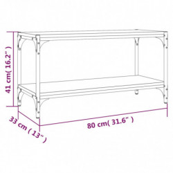 TV-Schrank Braun Eichen-Optik 80x33x41 cm Holzwerkstoff Stahl