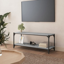 TV-Schrank Grau Sonoma 100x33x41 cm Holzwerkstoff und Stahl