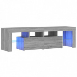 TV-Schrank mit LED-Leuchten Grau Sonoma 140x36,5x40 cm