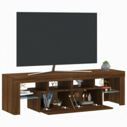 TV-Schrank mit LED-Leuchten Braun Eichen-Optik 140x36,5x40 cm