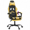 Gaming-Stuhl mit Fußstütze Schwarz und Golden Kunstleder