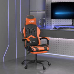 Gaming-Stuhl mit Fußstütze Drehbar Schwarz & Orange Kunstleder