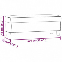 Sitzbank Hellgrau 100x35x41 cm Mikrofasergewebe