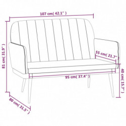 Sitzbank Grau 107x80x81 cm Kunstleder