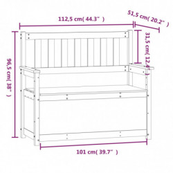 Sitzbank Schwarz 112,5x51,5x96,5 cm Massivholz Kiefer