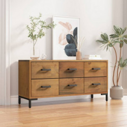 Bank mit Stauraum Braun 110x30x45 cm Massivholz Kiefer Recycelt