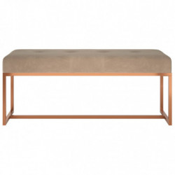 Sitzbank Beige 110x36x45 cm Samt