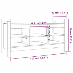 Flurbank Grau 110x40x60 cm Massivholz Kiefer