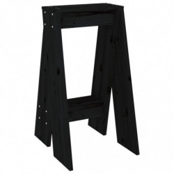 Hocker 2 Stk. Schwarz 40x40x75 cm Massivholz Kiefer