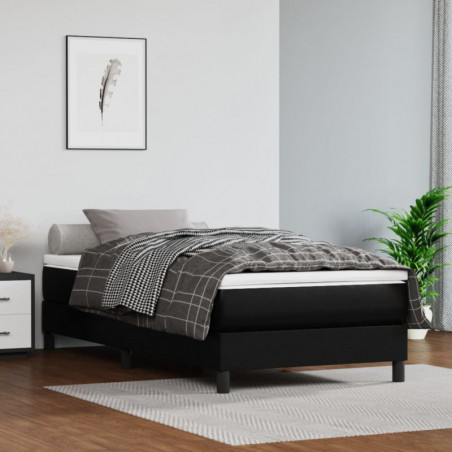 Boxspringbett Schwarz 80x200 cm Kunstleder