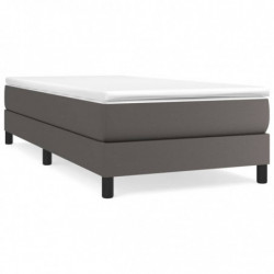 Boxspringbett Grau 80x200 cm Kunstleder