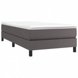 Boxspringbett Grau 80x200 cm Kunstleder