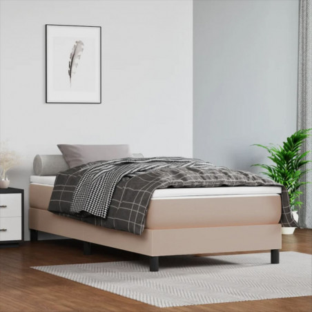 Boxspringbett Cappuccino-Braun 80x200 cm Kunstleder