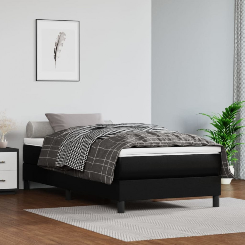 Boxspringbett Schwarz 90x200 cm Kunstleder